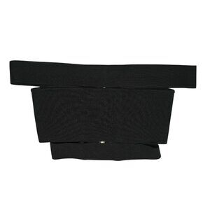 Balmain Off Shoulder Bandage Crop Top in Black